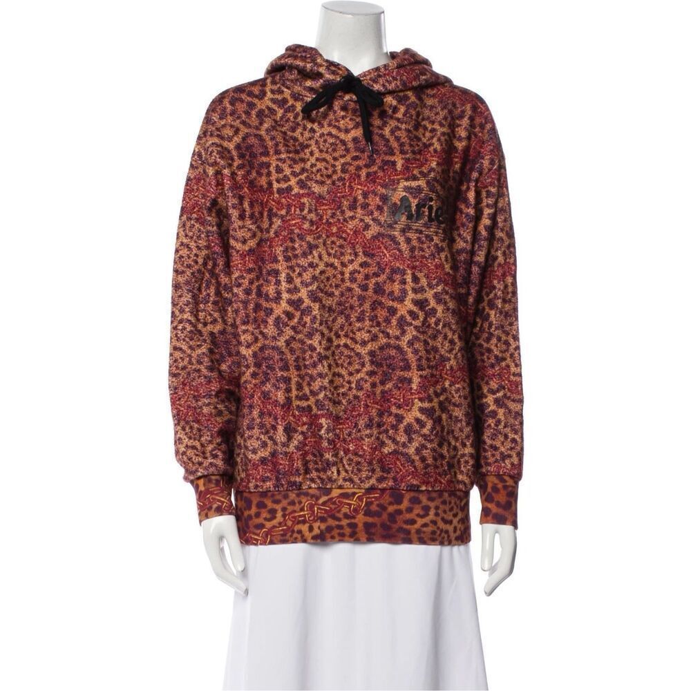 Aries Leopard Print Hoodie Sweatshirt Women’s S